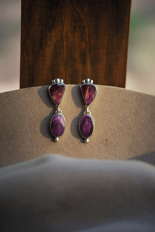 Purple Spiny Oyster Earrings