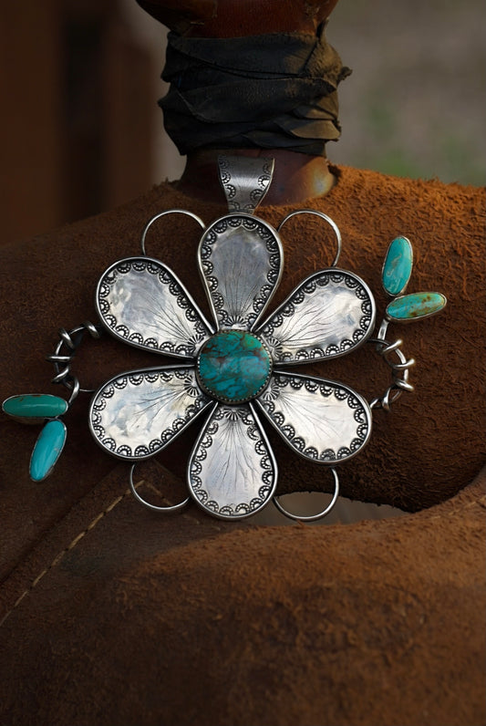 Large Flower Handmade Pendant